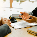 lawyer and client agreement in office